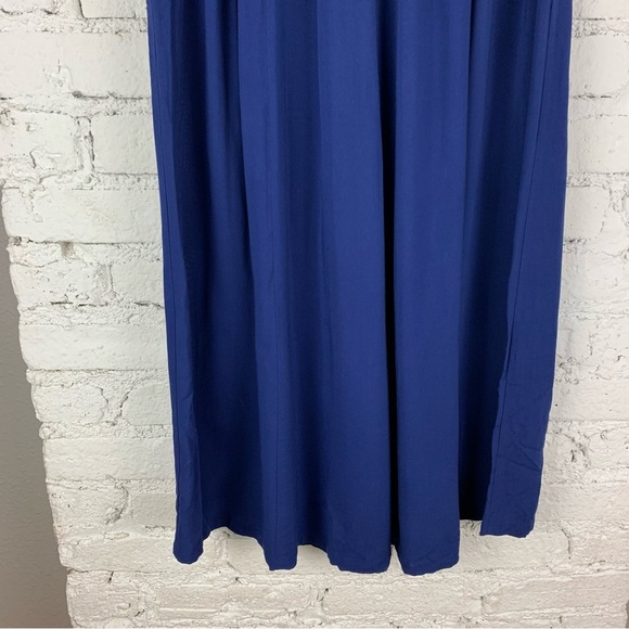 ModCloth Blue Rayon Culottes Gaucho Wide Leg Cropped Pants Small - Picture 5 of 12